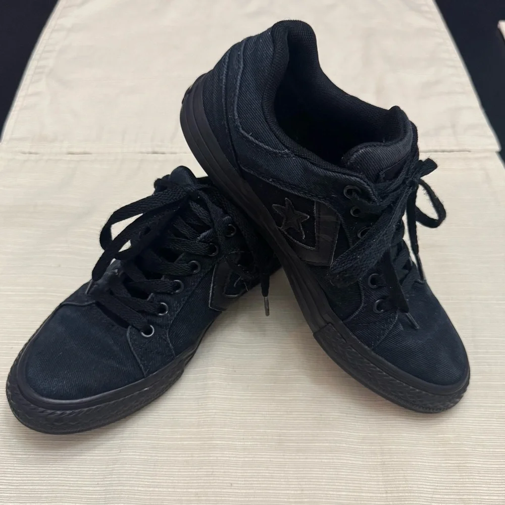 Converse Blue Black Canvas Sneakers Youth 3